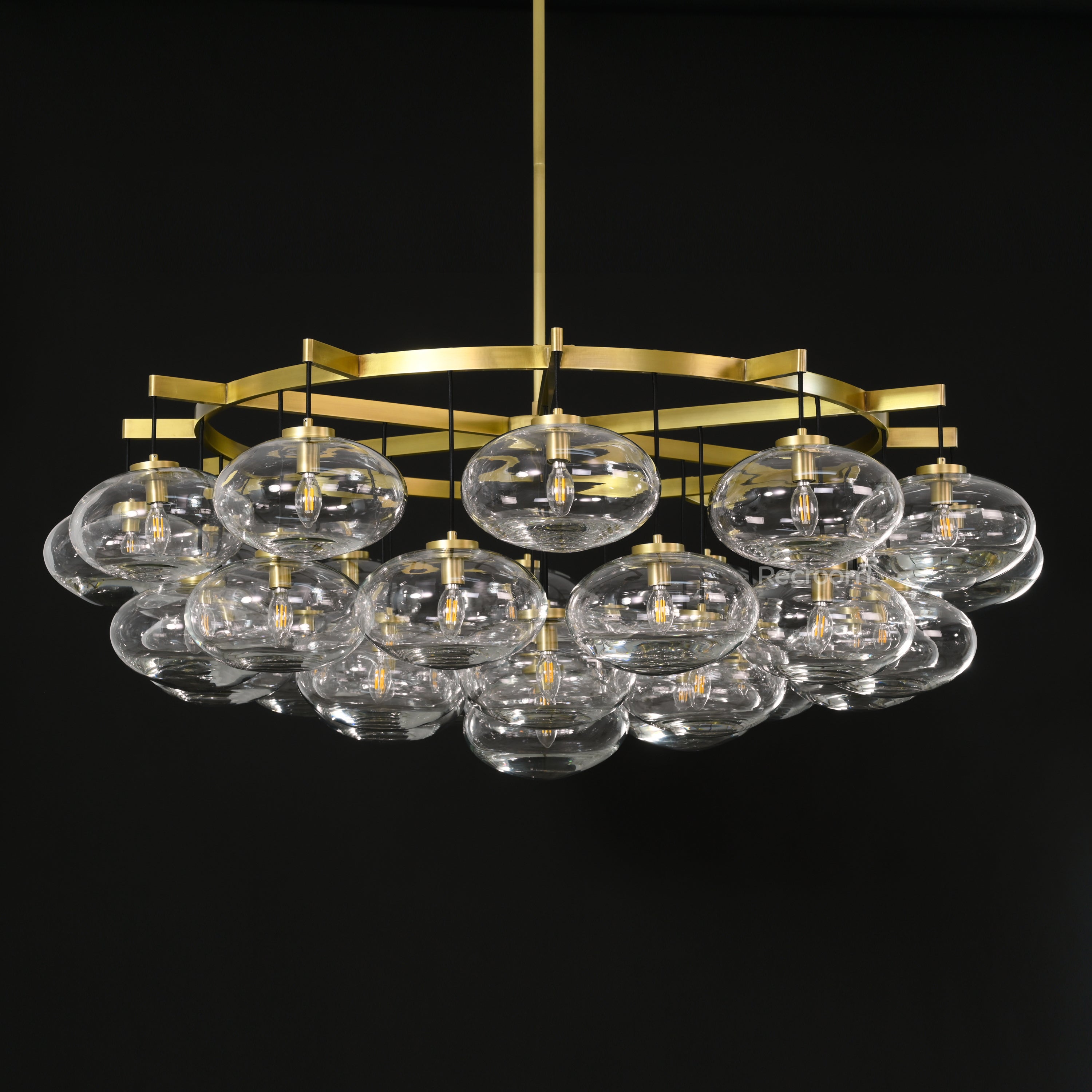 Cabretten Clear Glass Round Chandelier 60" - Zonesus