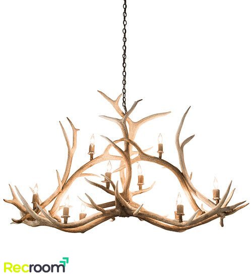 66.5" Long Antlers Elk 10 Light Oblong Chandelier - Zonesus