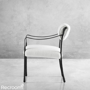 Thaddeo Retro Copper Iron Frame Dining Chair - Zonesus