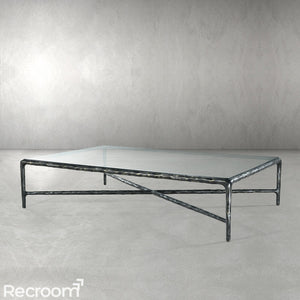 Thaddeo Glass Square Coffee Table - Zonesus