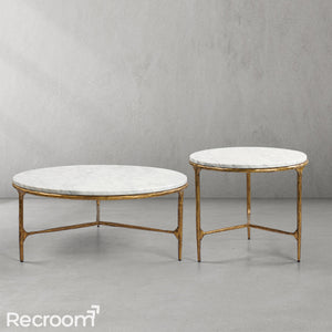Thaddeo Marble Round Side Table 3 Leg - Zonesus