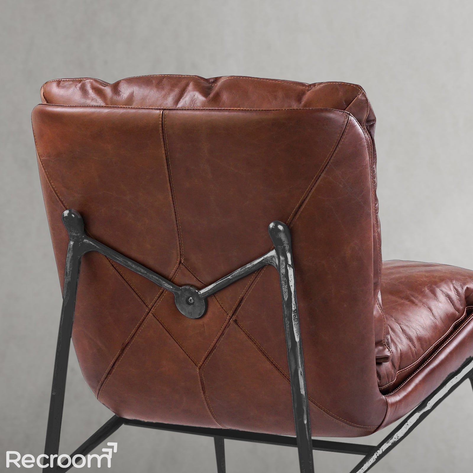 Thaddeo Vintage Leather Armrest Lounge Chair - Zonesus