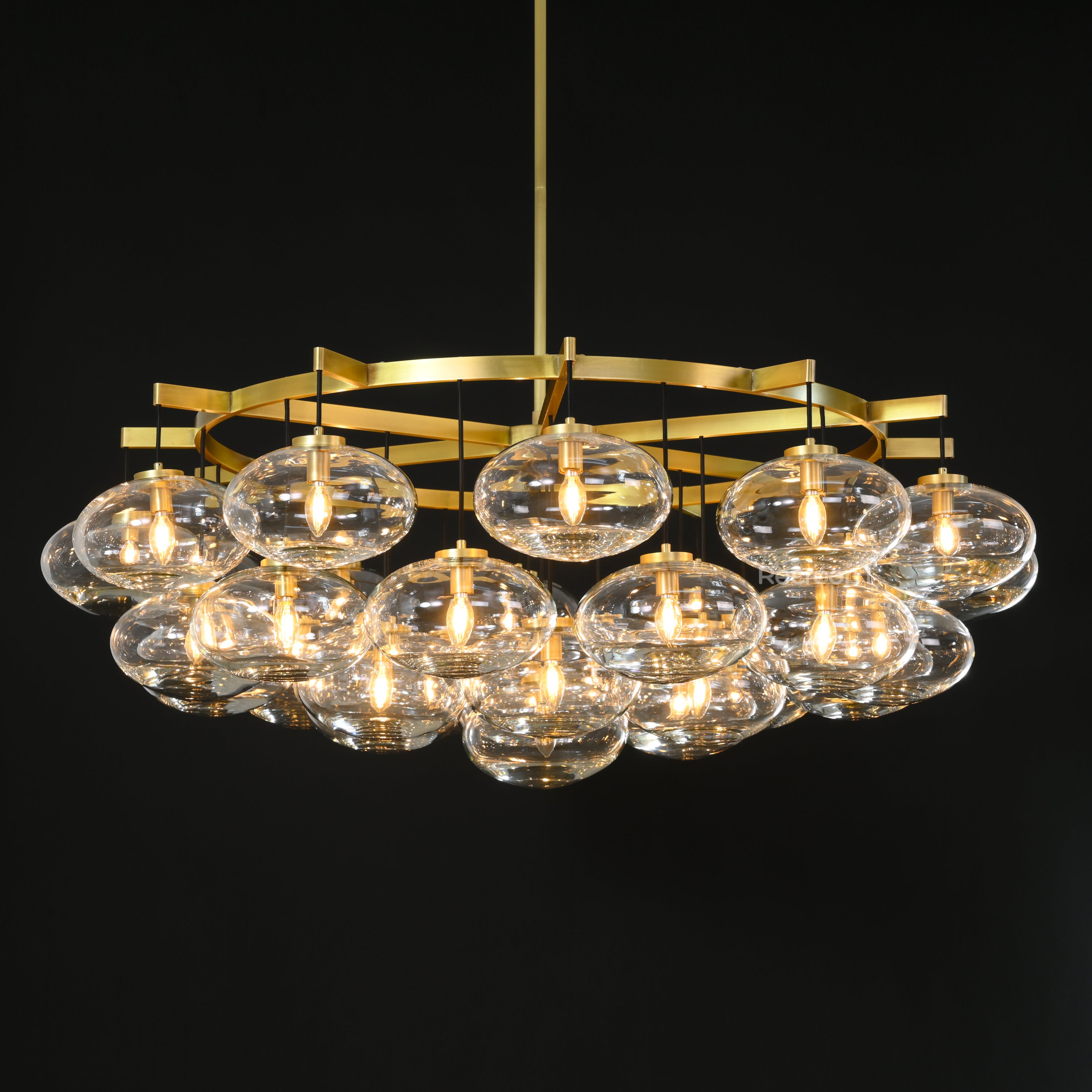 Cabretten Clear Glass Round Chandelier 60" - Zonesus