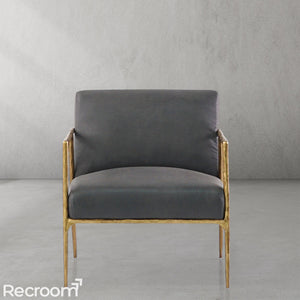 Thaddeo Retro Silver Iron Frame Track Armchair - Zonesus