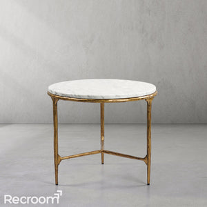Thaddeo Marble Round Side Table 3 Leg - Zonesus
