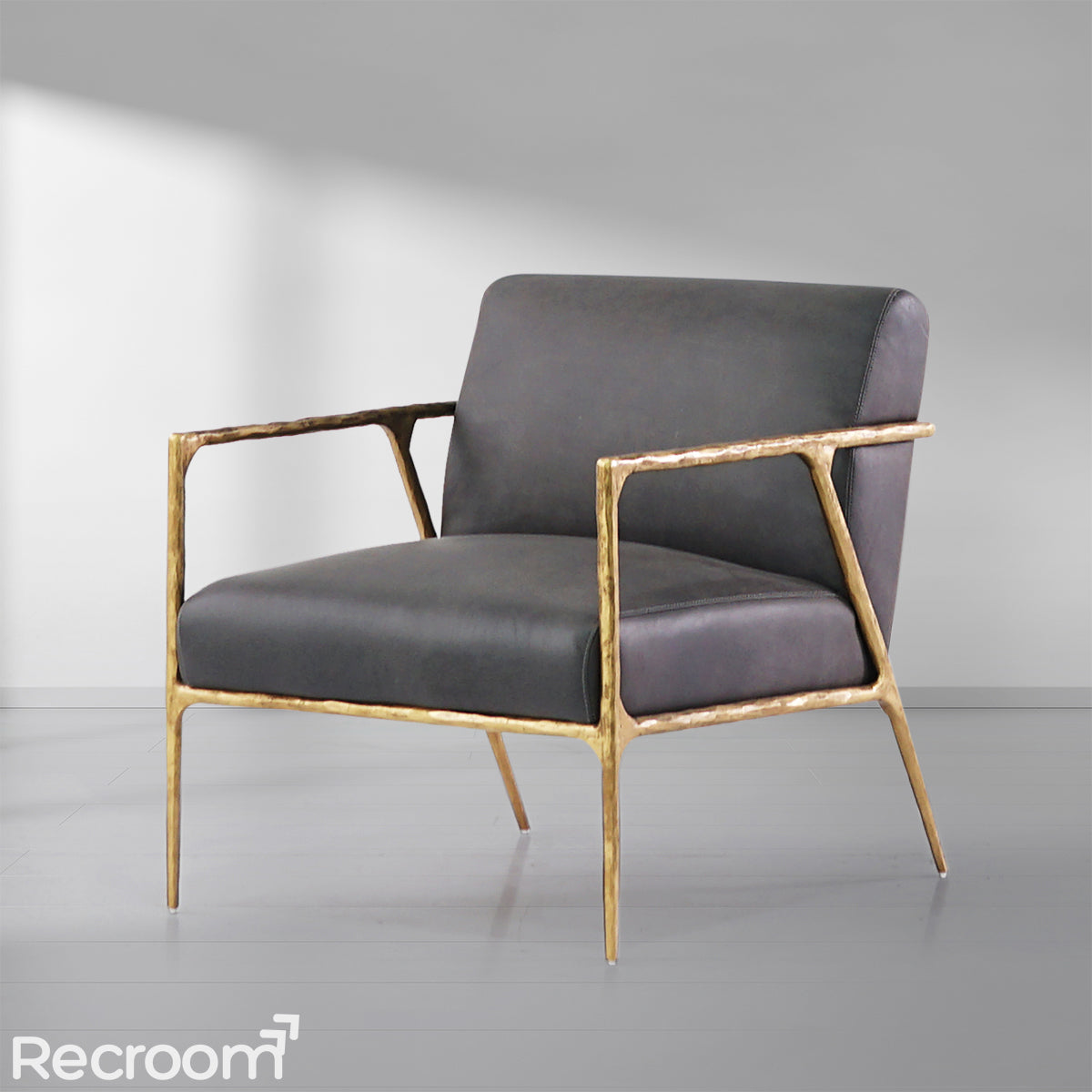 Thaddeo Retro Silver Iron Frame Track Armchair - Zonesus