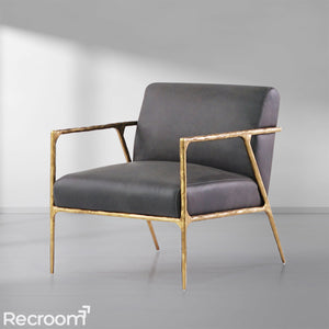 Thaddeo Retro Silver Iron Frame Track Armchair - Zonesus