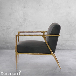Thaddeo Retro Silver Iron Frame Track Armchair - Zonesus