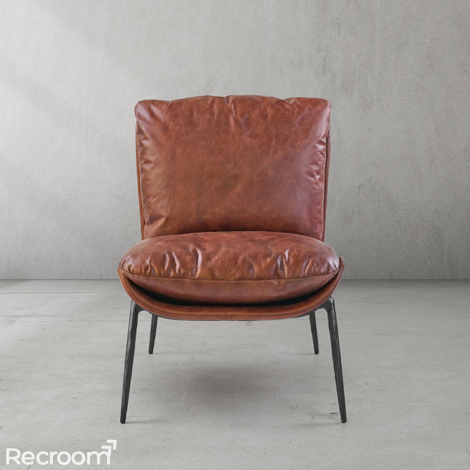Thaddeo Vintage Leather Armrest Lounge Chair - Zonesus