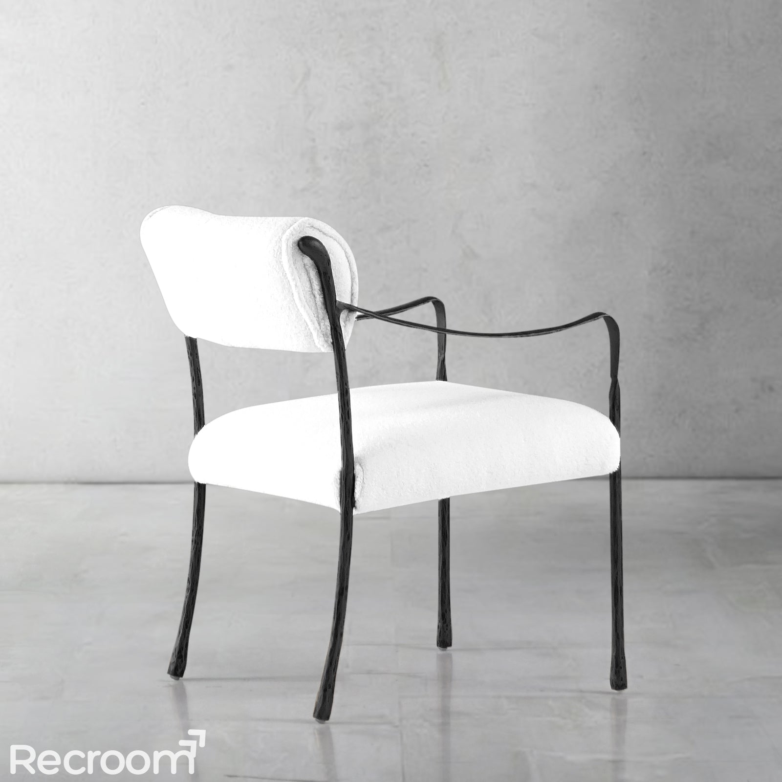 Thaddeo Retro Copper Iron Frame Dining Chair - Zonesus