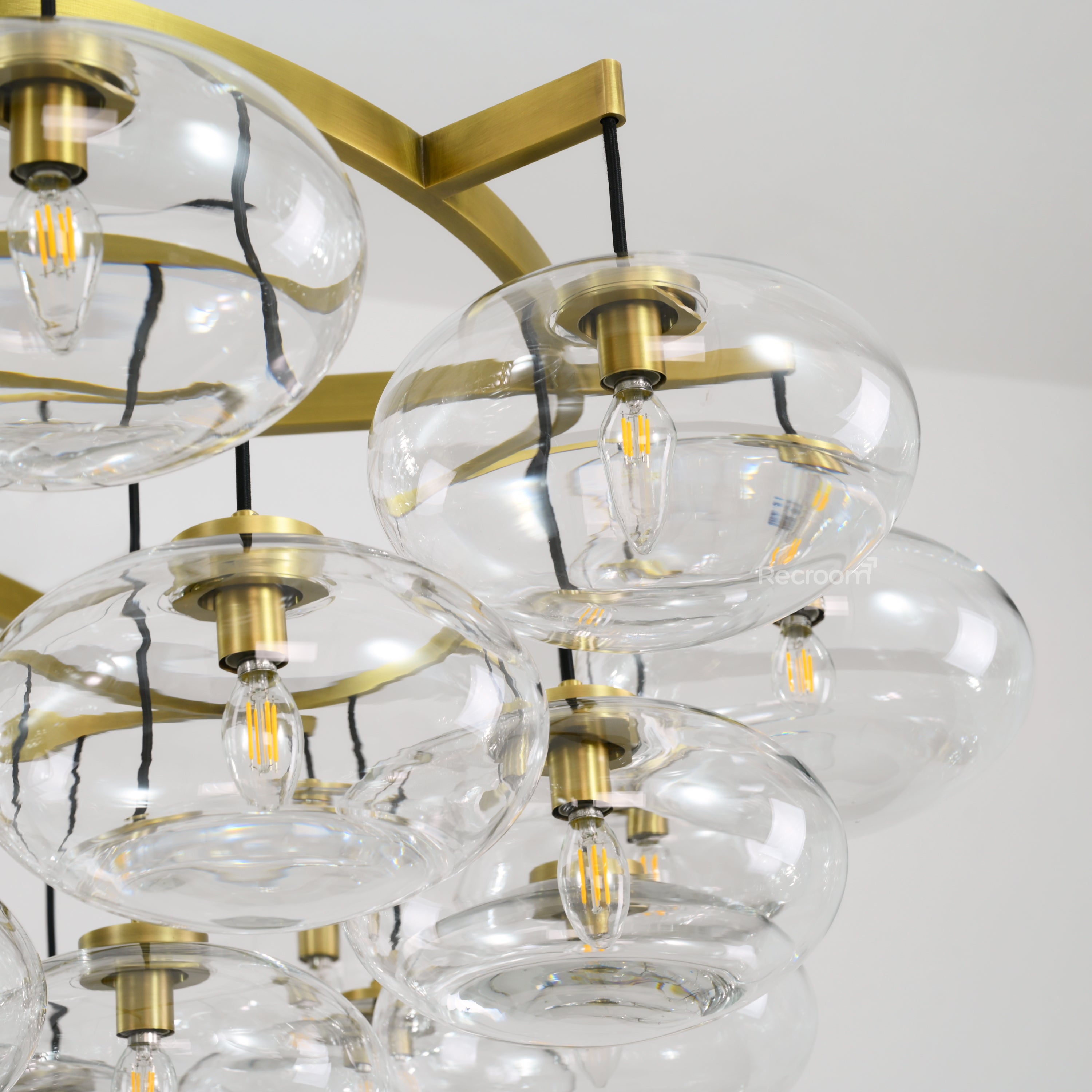 Cabretten Clear Glass Round Chandelier 60" - Zonesus