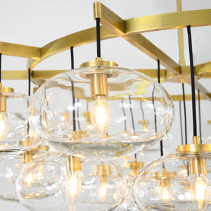 Cabretten Clear Glass Round Chandelier 60" - Zonesus