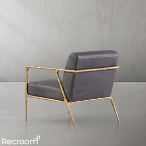Thaddeo Retro Silver Iron Frame Track Armchair - Zonesus
