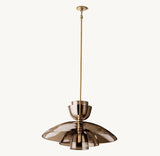 Bloomy Amber Glass Cloche Grand Pendant - Zonesus