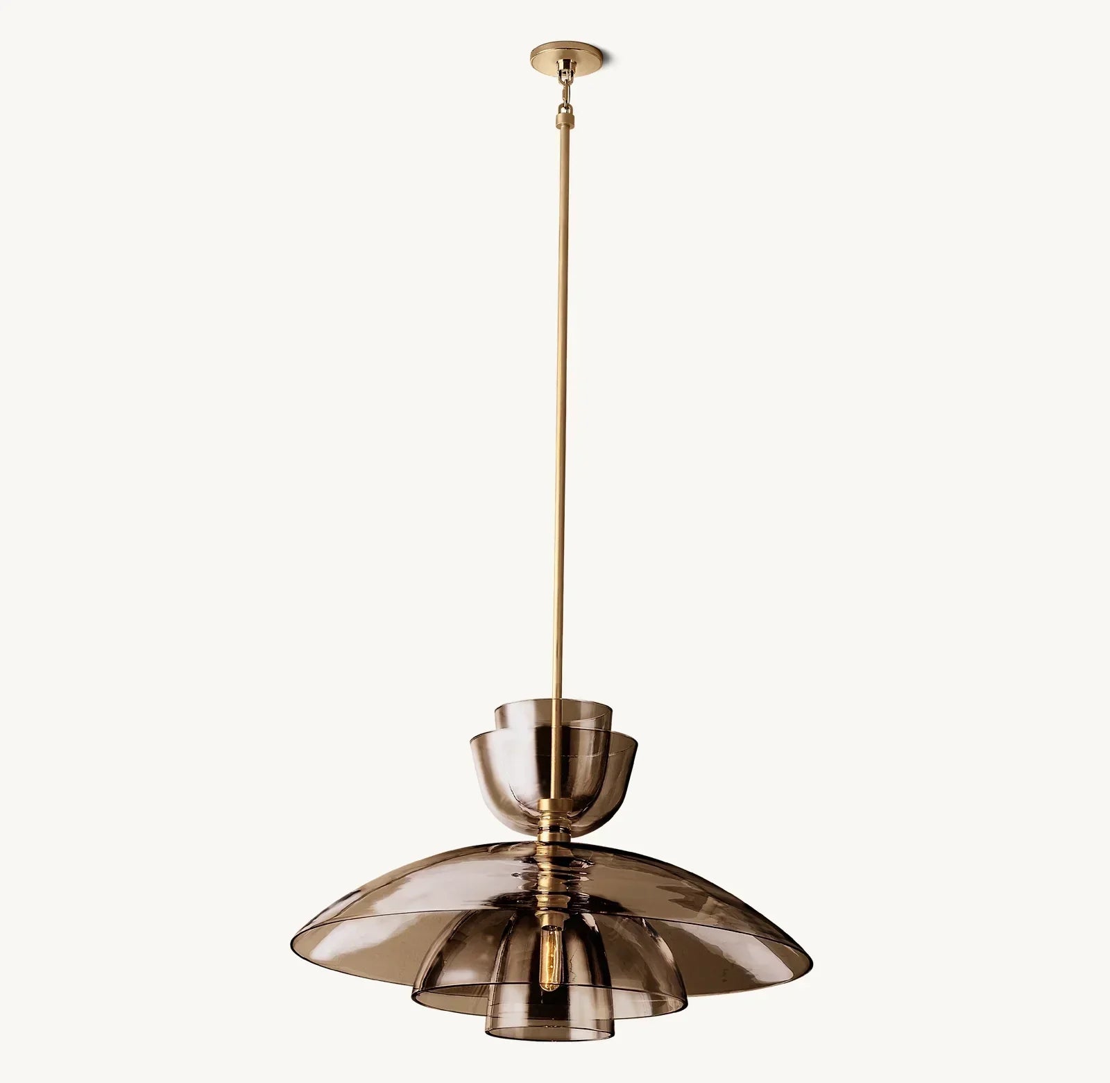 Bloomy Amber Glass Cloche Grand Pendant - Zonesus