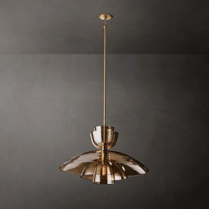 Bloomy Amber Glass Cloche Grand Pendant - Zonesus