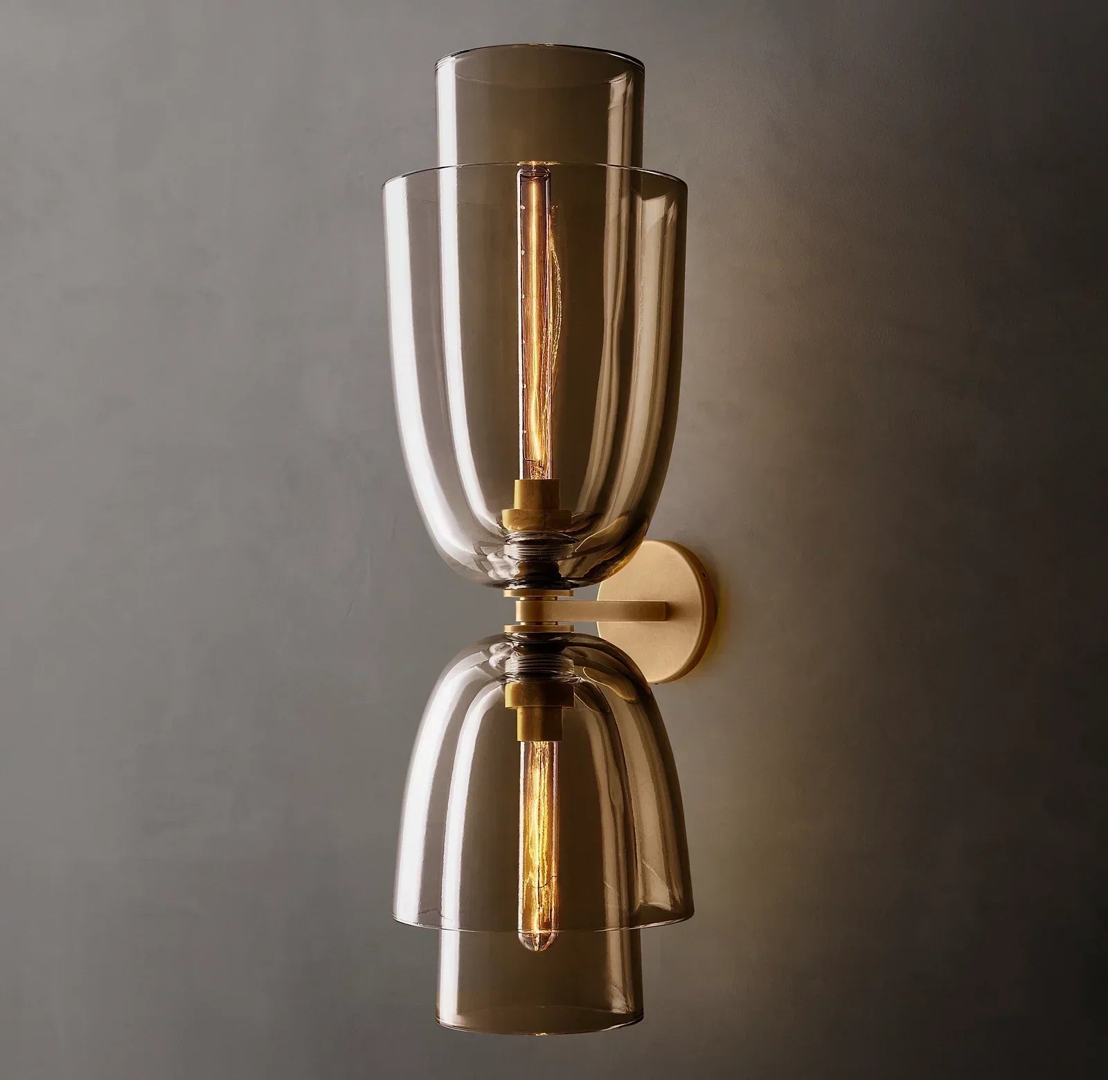Bloomy Amber Glass Cloche Grand Sconce - Zonesus