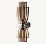 Bloomy Amber Glass Cloche Grand Sconce - Zonesus