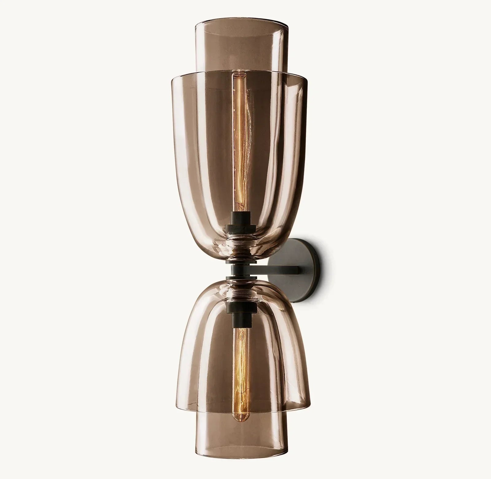 Bloomy Amber Glass Cloche Grand Sconce - Zonesus