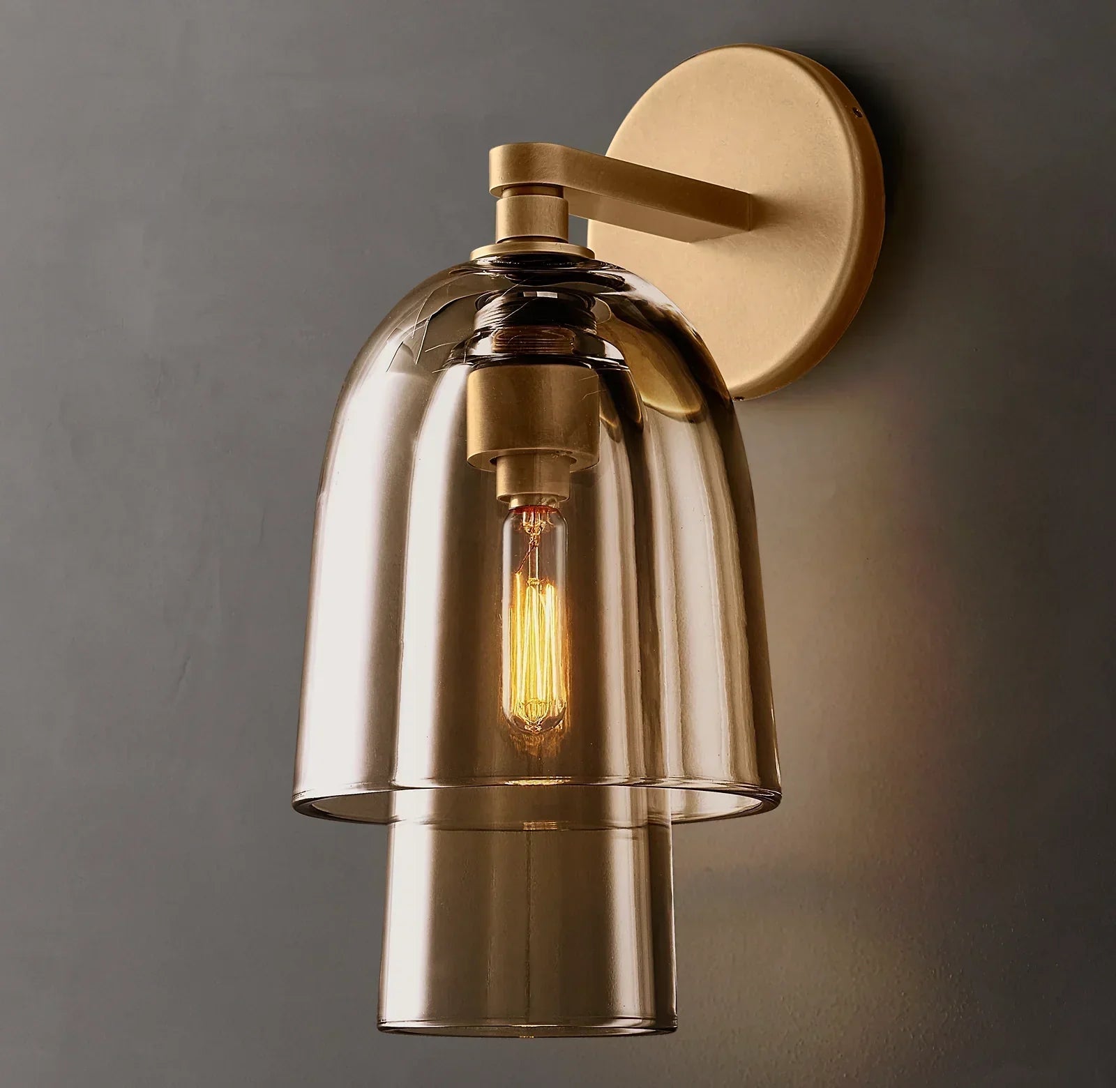 Bloomy Amber Glass Flute Sconce - Zonesus