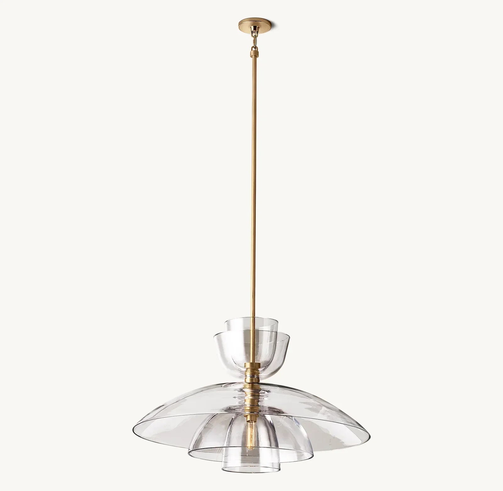 Bloomy Clear Glass Cloche Grand Pendant - Zonesus