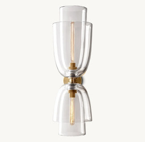 Bloomy Clear Glass Cloche Grand Sconce - Zonesus
