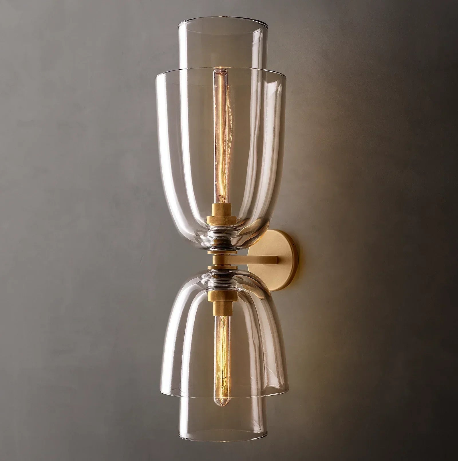 Bloomy Clear Glass Cloche Grand Sconce - Zonesus