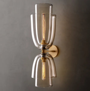 Bloomy Clear Glass Cloche Grand Sconce - Zonesus