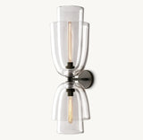 Bloomy Clear Glass Cloche Grand Sconce - Zonesus