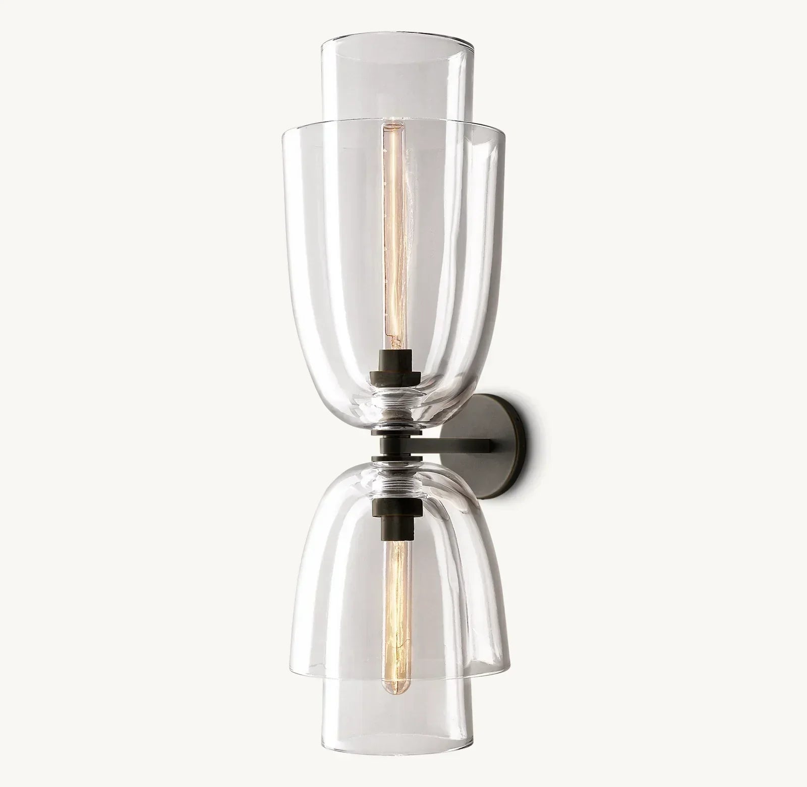 Bloomy Clear Glass Cloche Grand Sconce - Zonesus