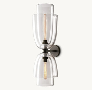 Bloomy Clear Glass Cloche Grand Sconce - Zonesus