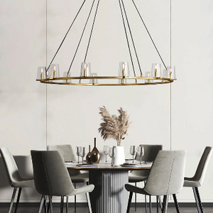 Pauillyc Clear Glass Round Chandelier 36" 48" 60" - Zonesus