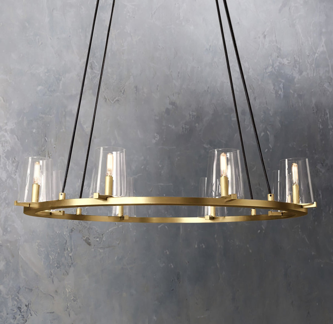 Pauillyc Clear Glass Round Chandelier 36" 48" 60" - Zonesus