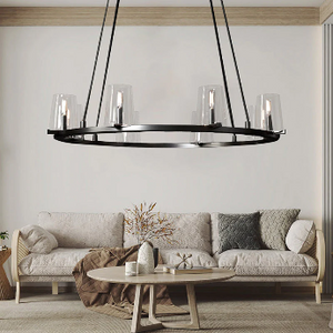 Pauillyc Clear Glass Round Chandelier 36" 48" 60" - Zonesus