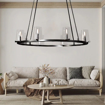 Pauillyc Clear Glass Round Chandelier 36" 48" 60" - Zonesus
