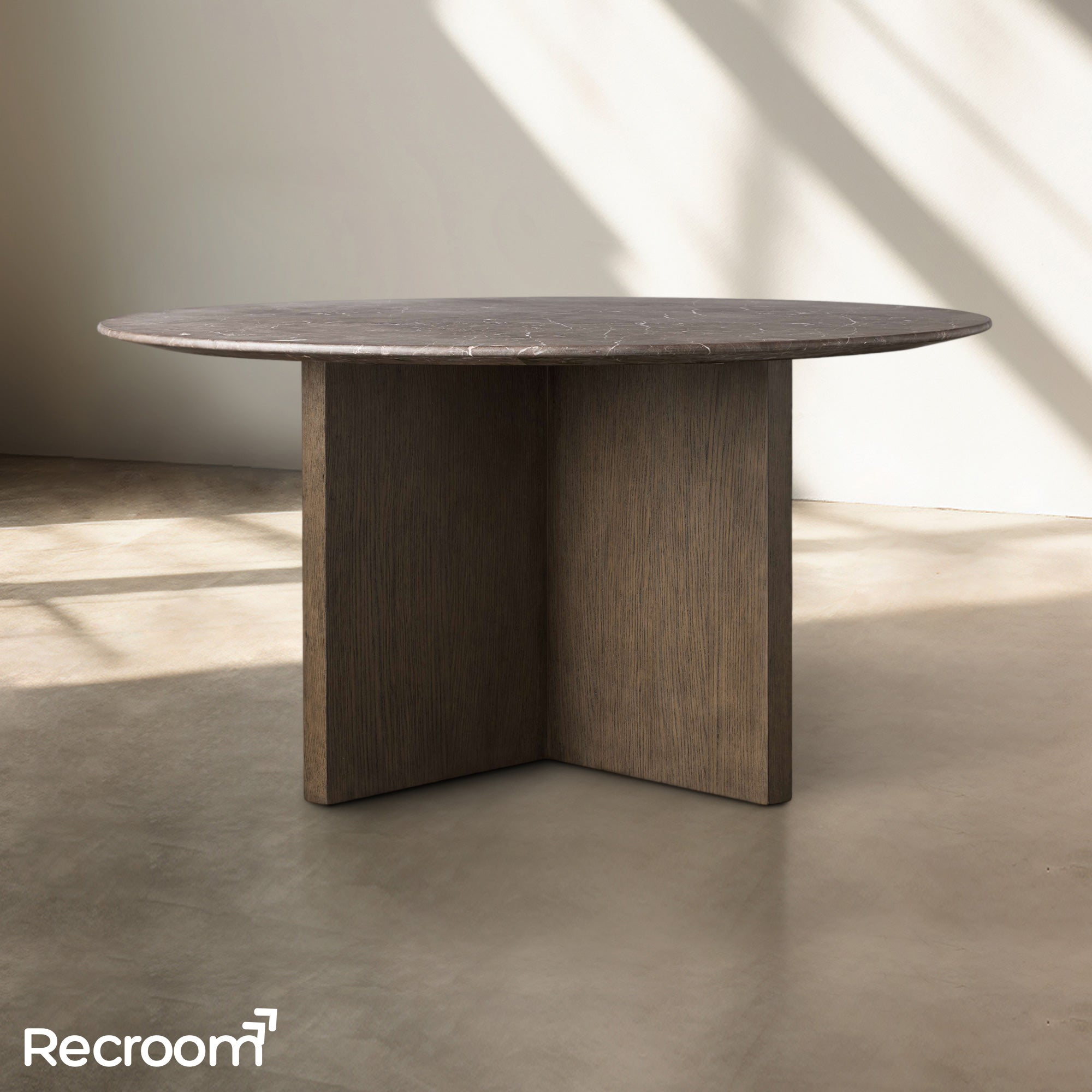 San Germani Round Stone Dining Table with Clement Base - Zonesus