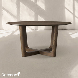 San Germani Round Wood Dining Table with Rennes Base - Zonesus