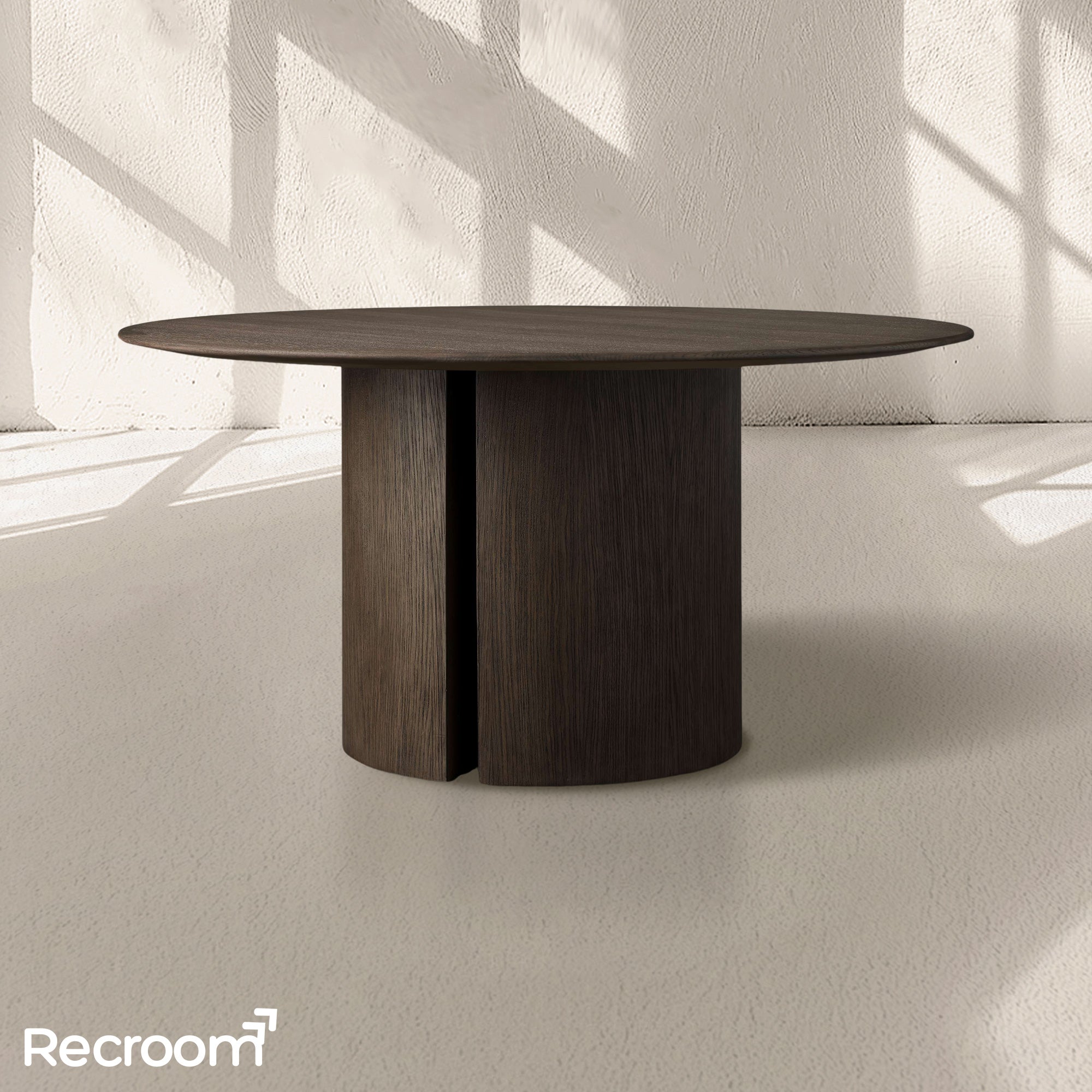 San Germani Round Wood Dining Table with Dauphine Base - Zonesus