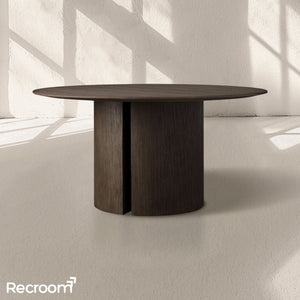 San Germani Round Wood Dining Table with Dauphine Base - Zonesus