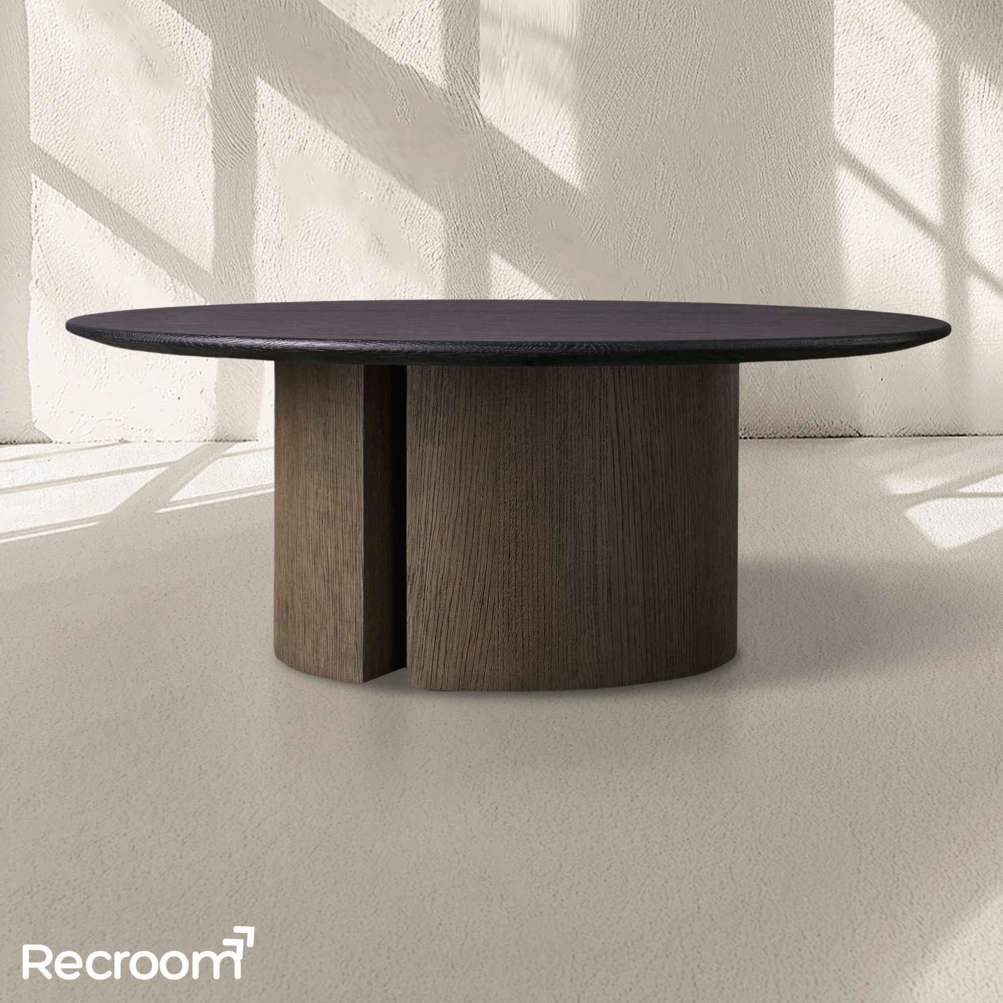 San Germani Round Wood Coffee Table with Dauphine Base - Zonesus