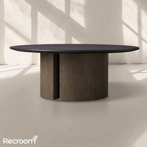 San Germani Round Wood Coffee Table with Dauphine Base - Zonesus