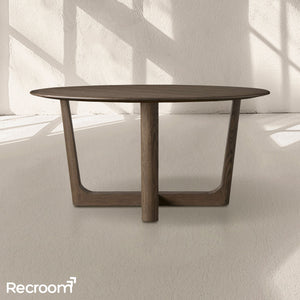 San Germani Round Wood Dining Table with Rennes Base - Zonesus