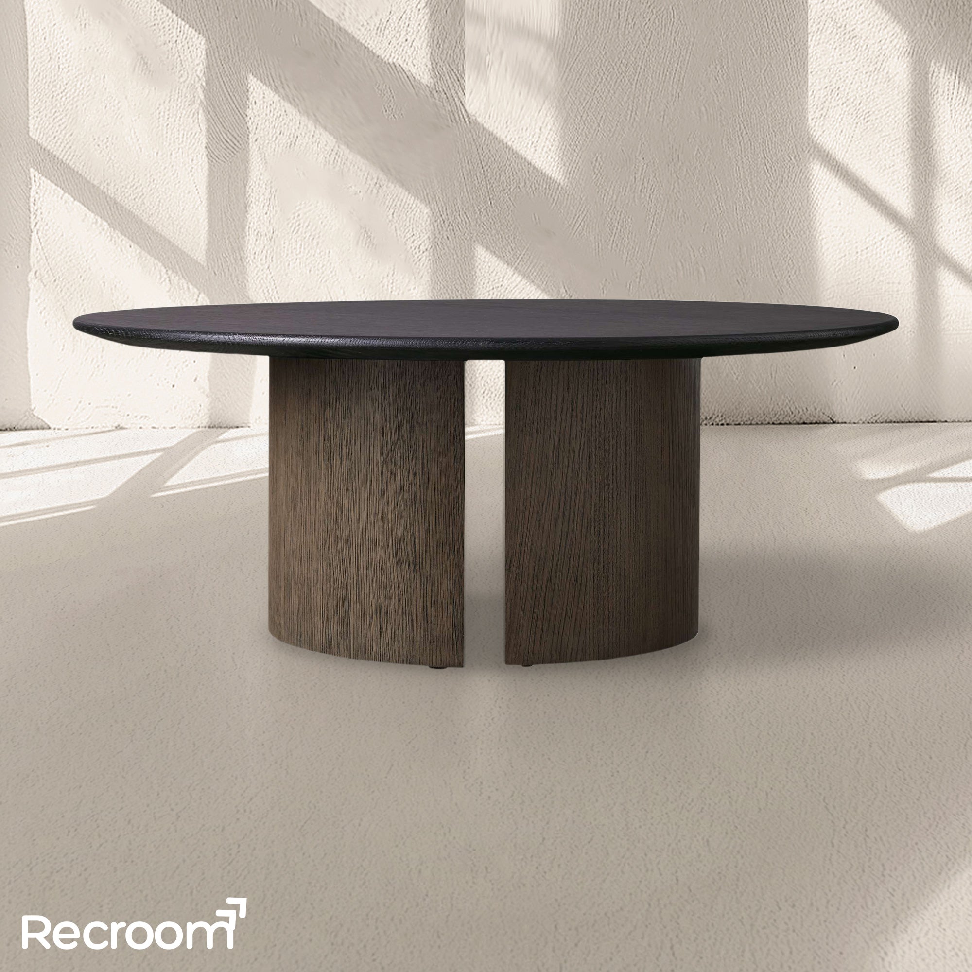 San Germani Round Wood Coffee Table with Dauphine Base - Zonesus