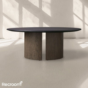 San Germani Round Wood Coffee Table with Dauphine Base - Zonesus