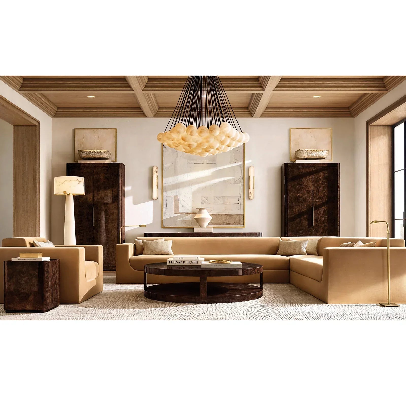 Etoile Alabaster Chandelier 42''D - Zonesus