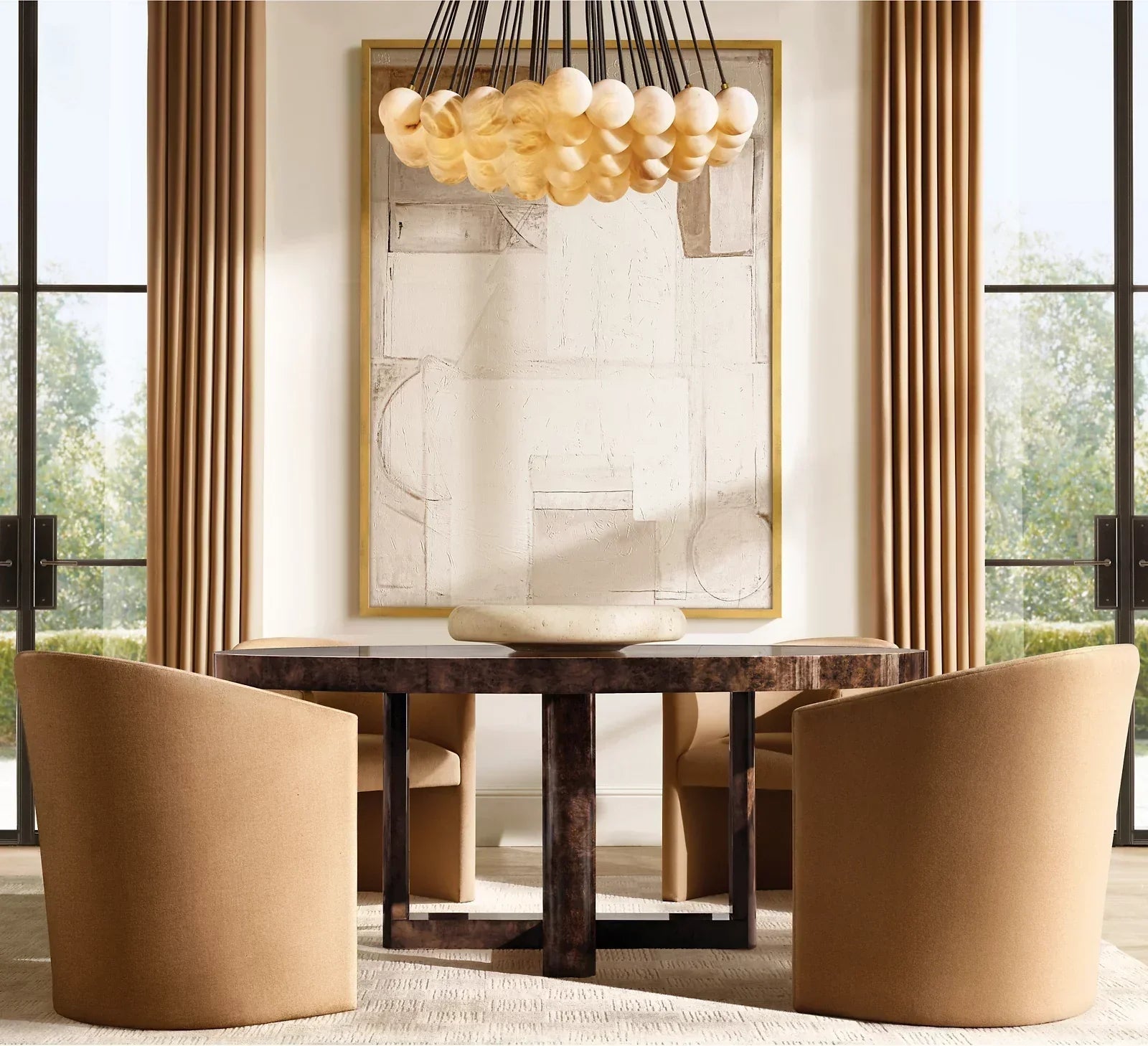 Etoile Alabaster Chandelier 42''D - Zonesus