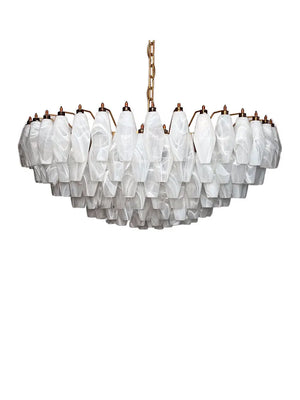 Murano Chandelier – Poliedri – 185 glass – White Alabaster - Zonesus