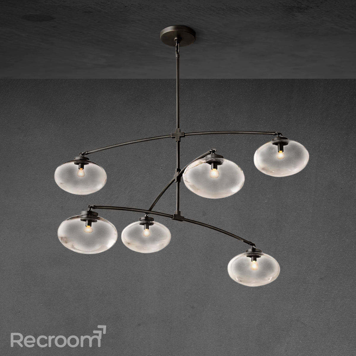 Cabretten Clear Glass Mobile Round Chandelier 48" 60" 72" - Zonesus