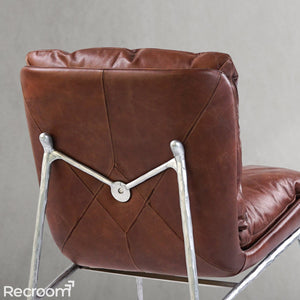 Thaddeo Vintage Leather Armrest Lounge Chair - Zonesus