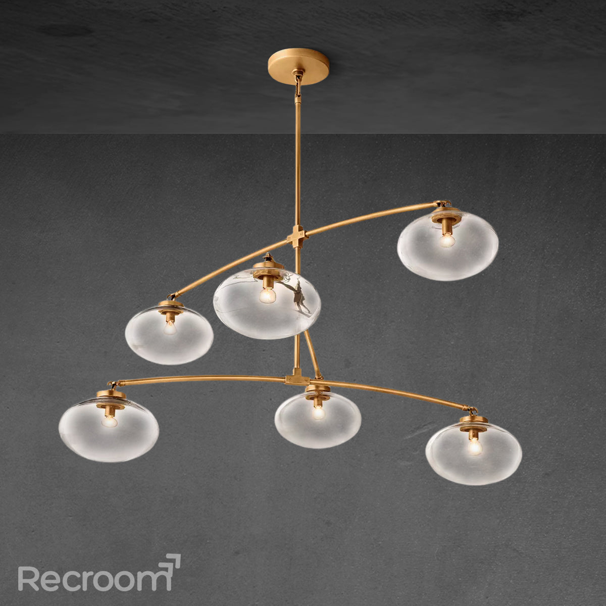 Cabretten Clear Glass Mobile Round Chandelier 48" 60" 72" - Zonesus